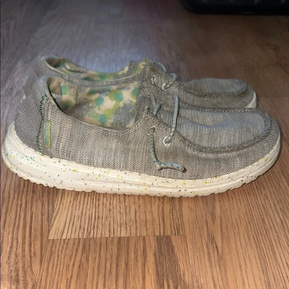 Hey Dude Gray Moccasin Shoes Casual Comfort